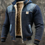 Juan - Mørkeblå quilted denimjakke