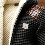 Velasco - Tekstureret jakke med læder