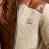 Martín - Beige dunjakke i læder