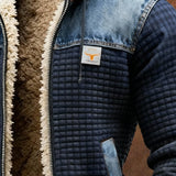 Juan - Mørkeblå quilted denimjakke