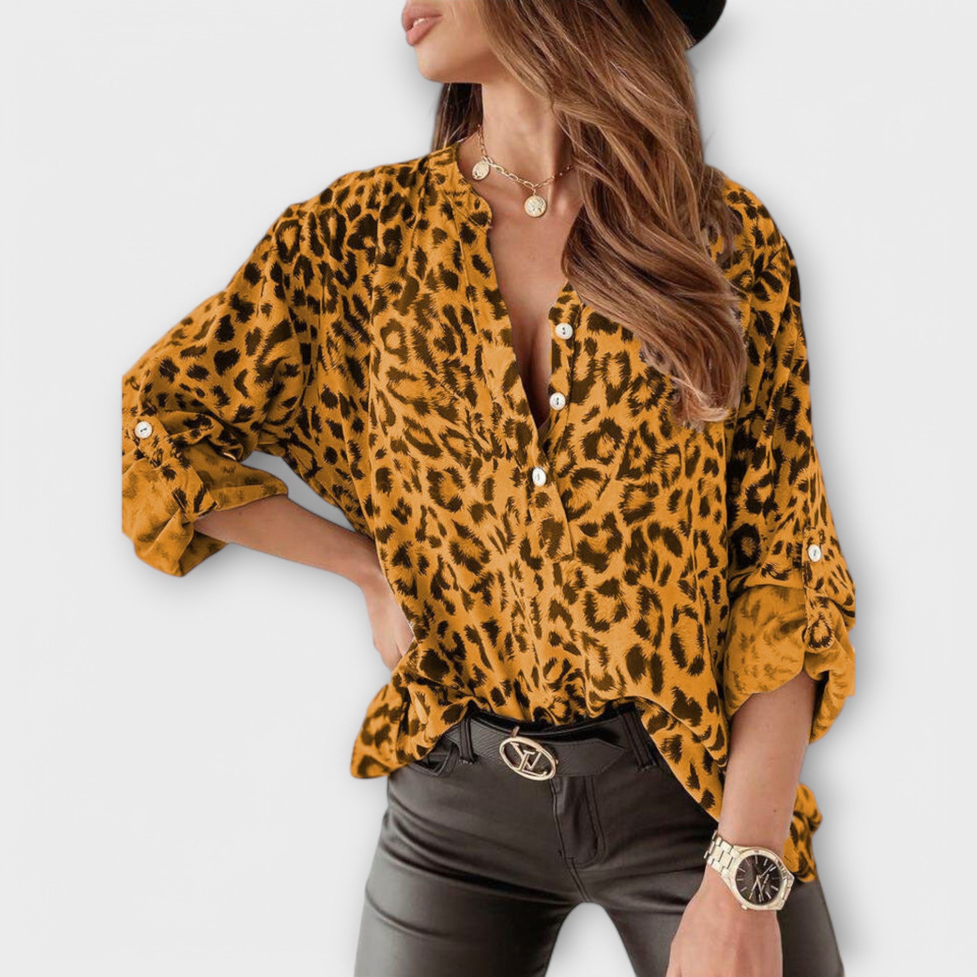 Patricia | Modebluse med leopardprint