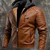 Pedro - Jakke med hætte i foret læder