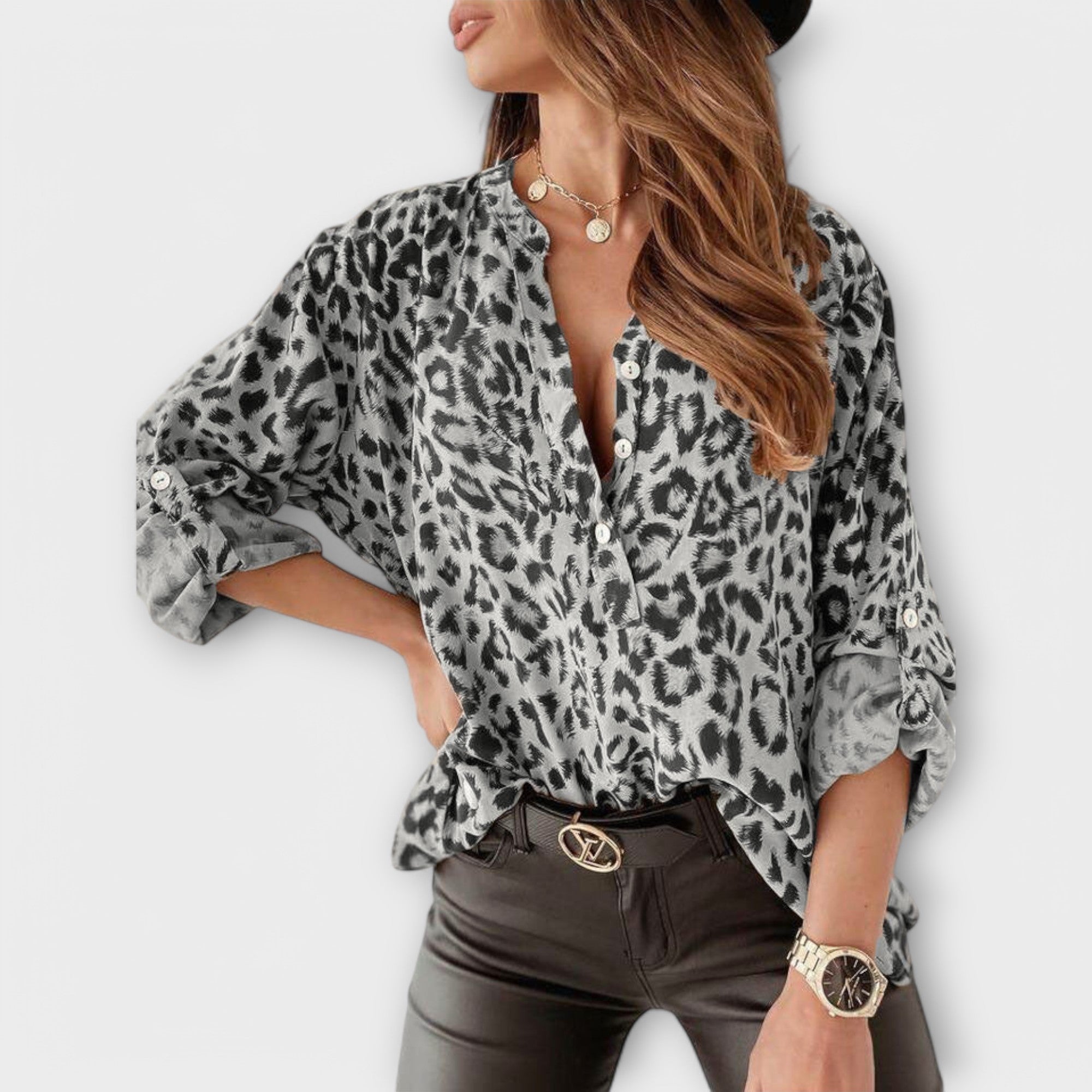 Patricia | Modebluse med leopardprint