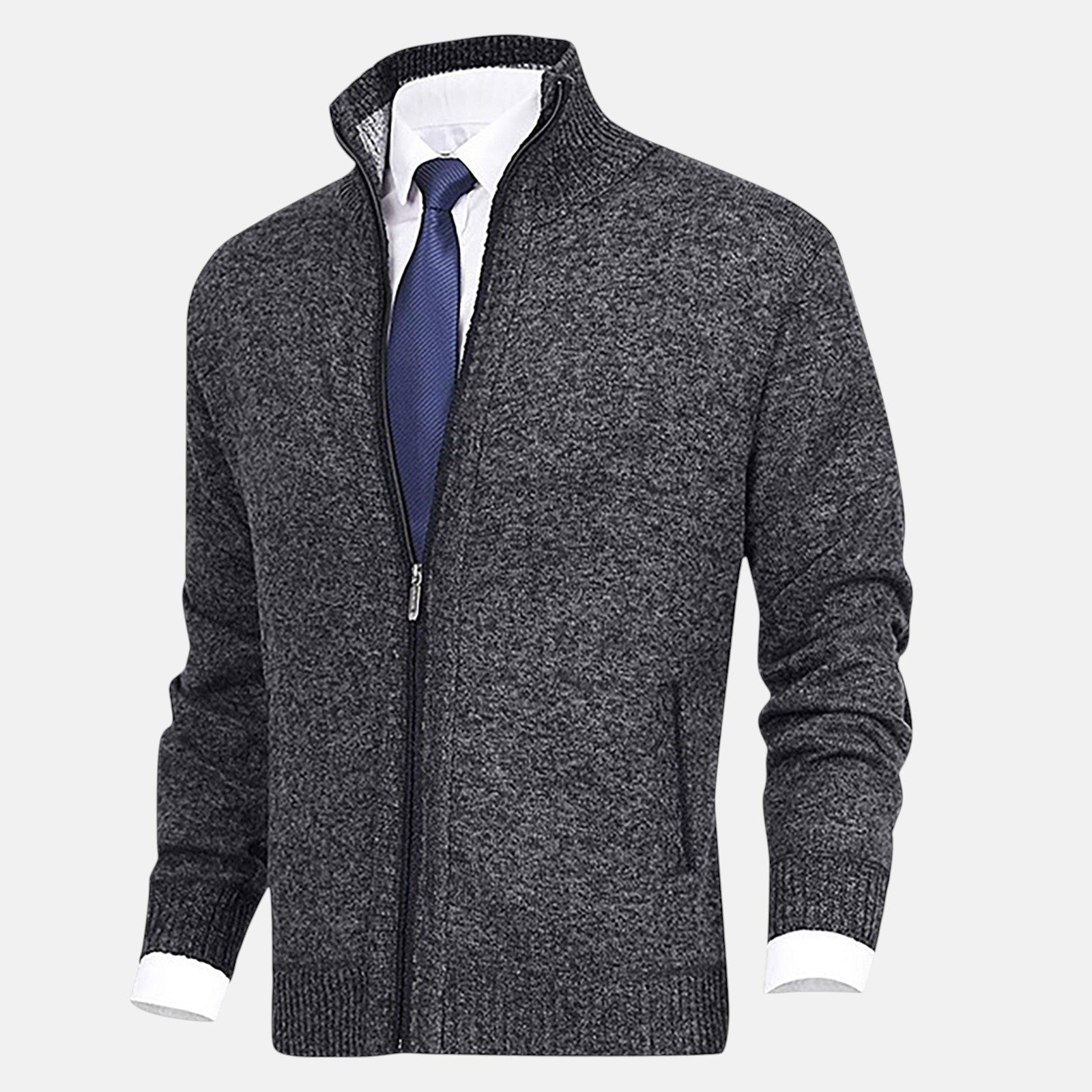 Álvaro | Cardigan med Høj Krave og Kantdetaljer