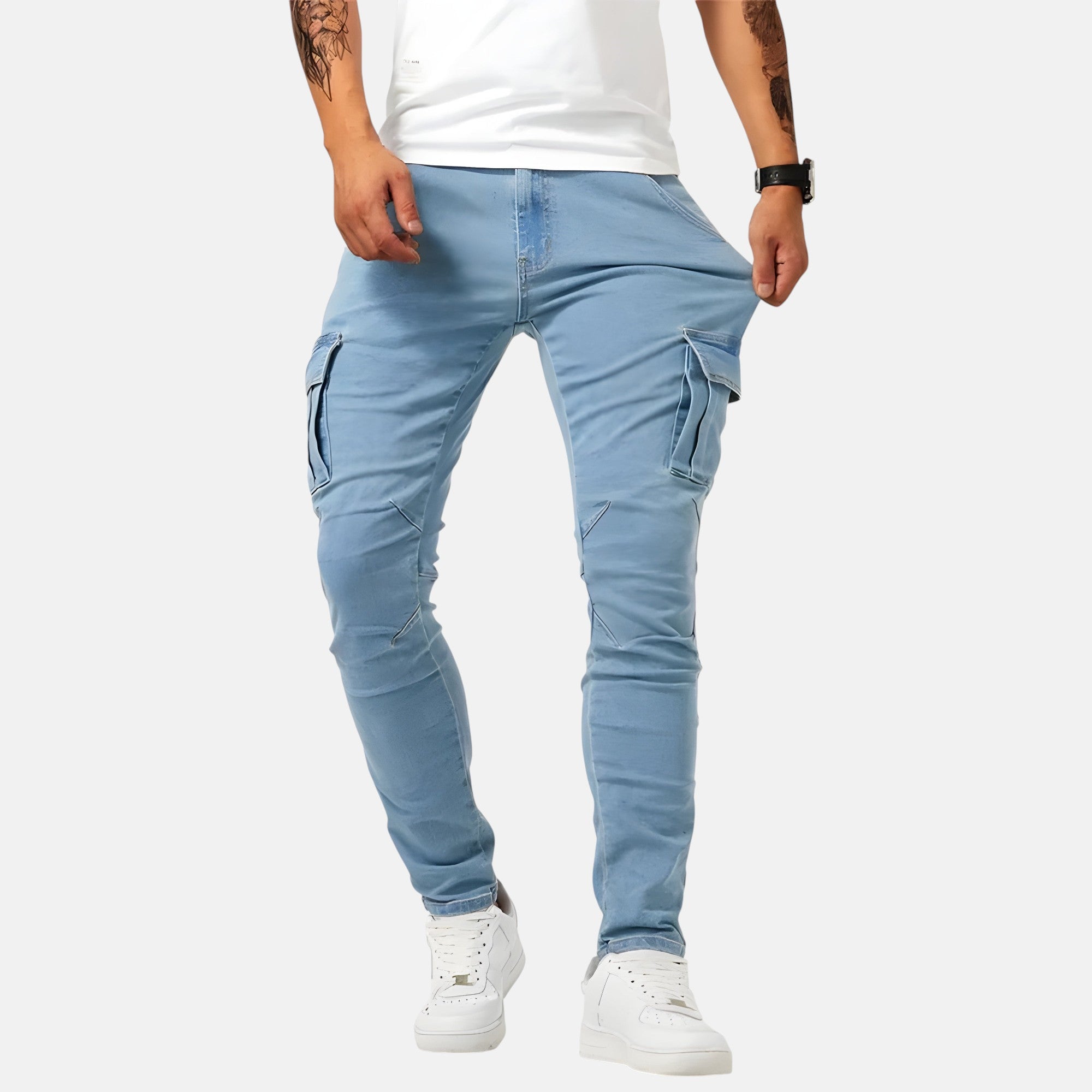 Alejandro | Cargo Bukser i Elastisk Denim
