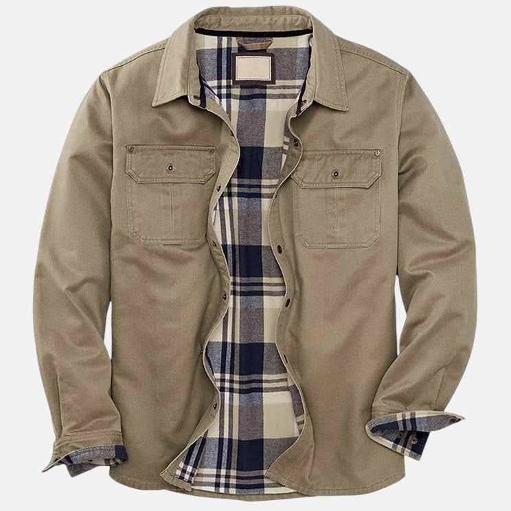 Tiago | Voksbehandlet Bomberjakke med Varm Flannel