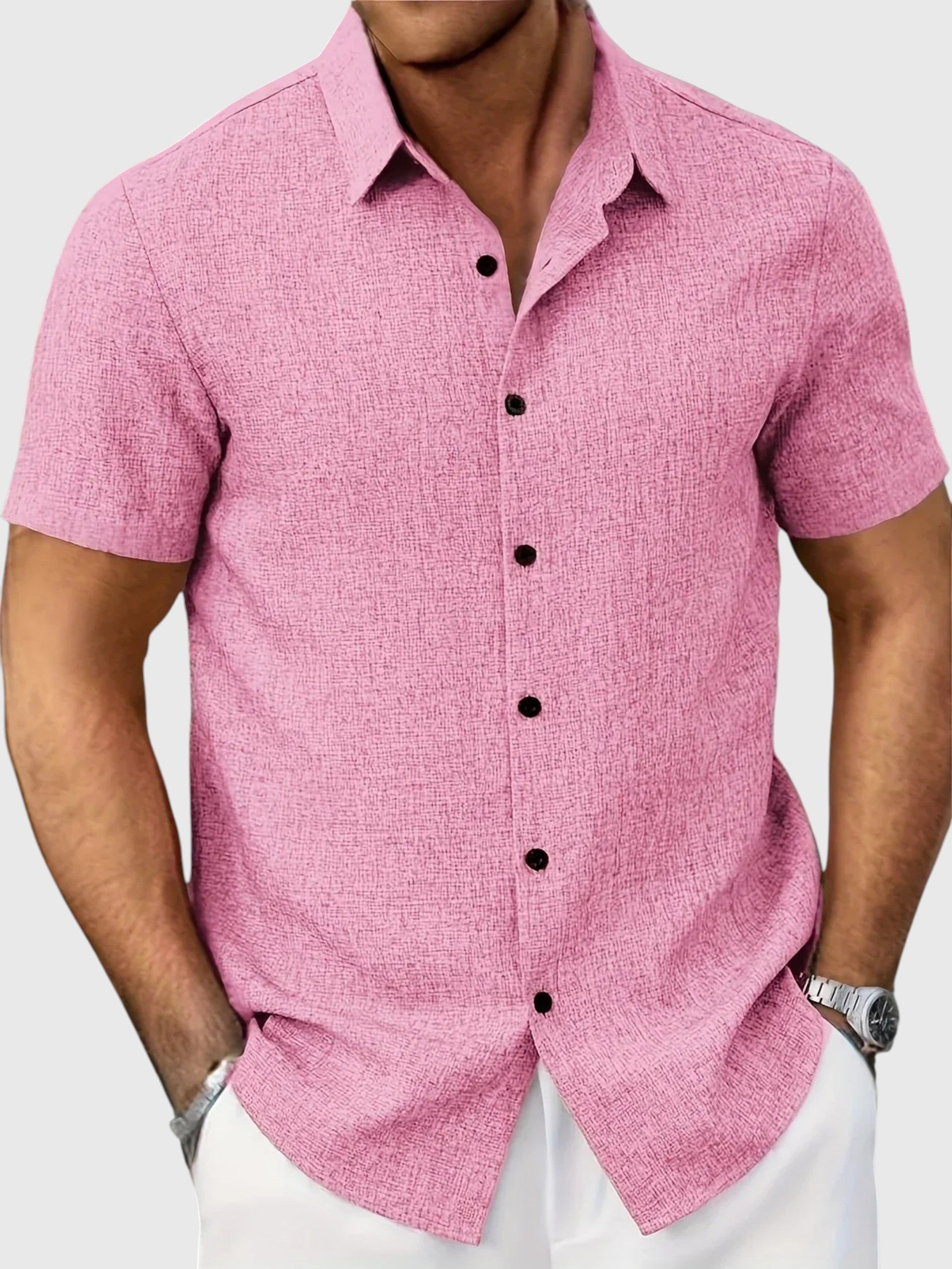 Juan | Let kortærmet skjorte i linblanding