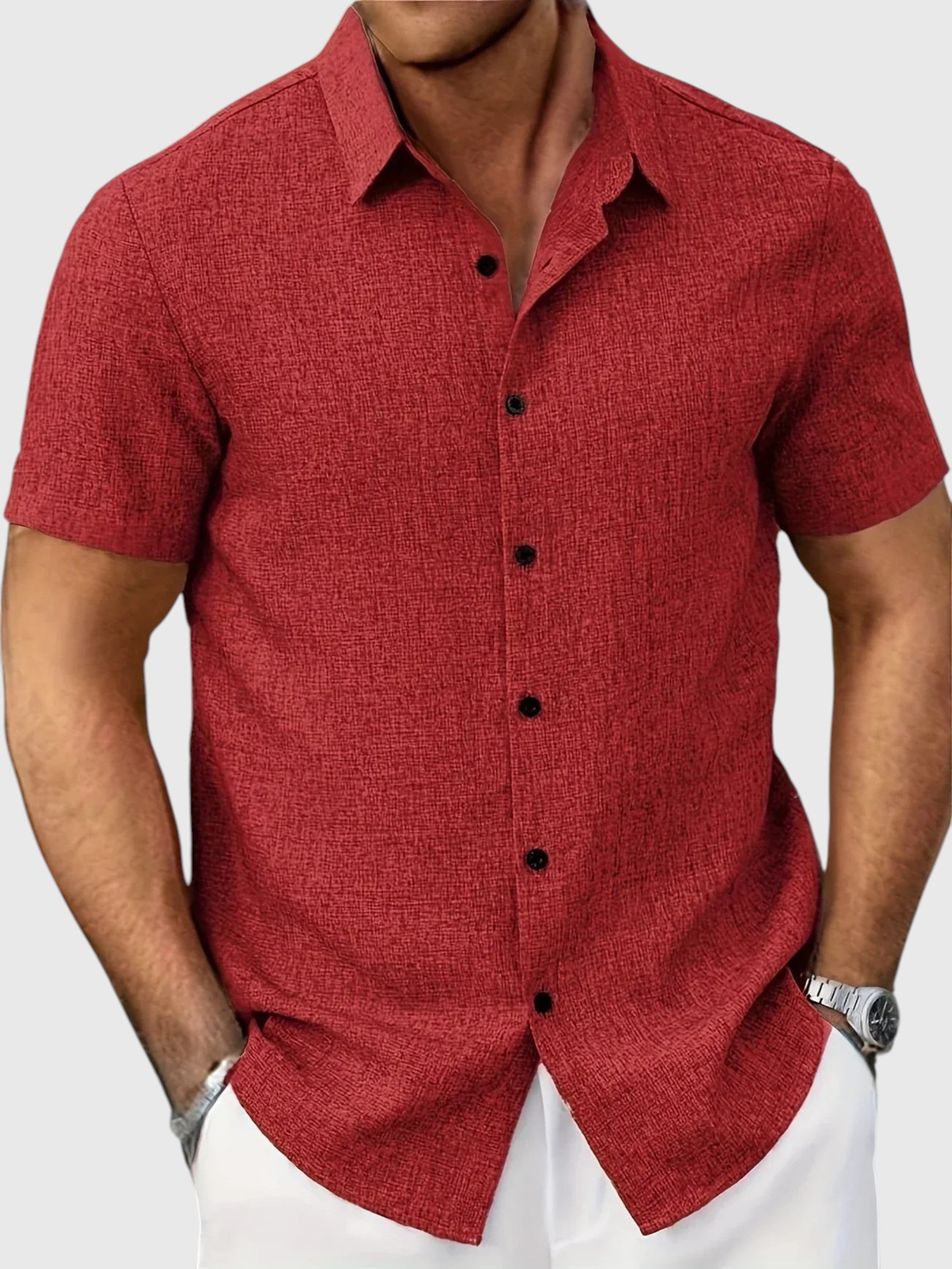 Juan | Let kortærmet skjorte i linblanding