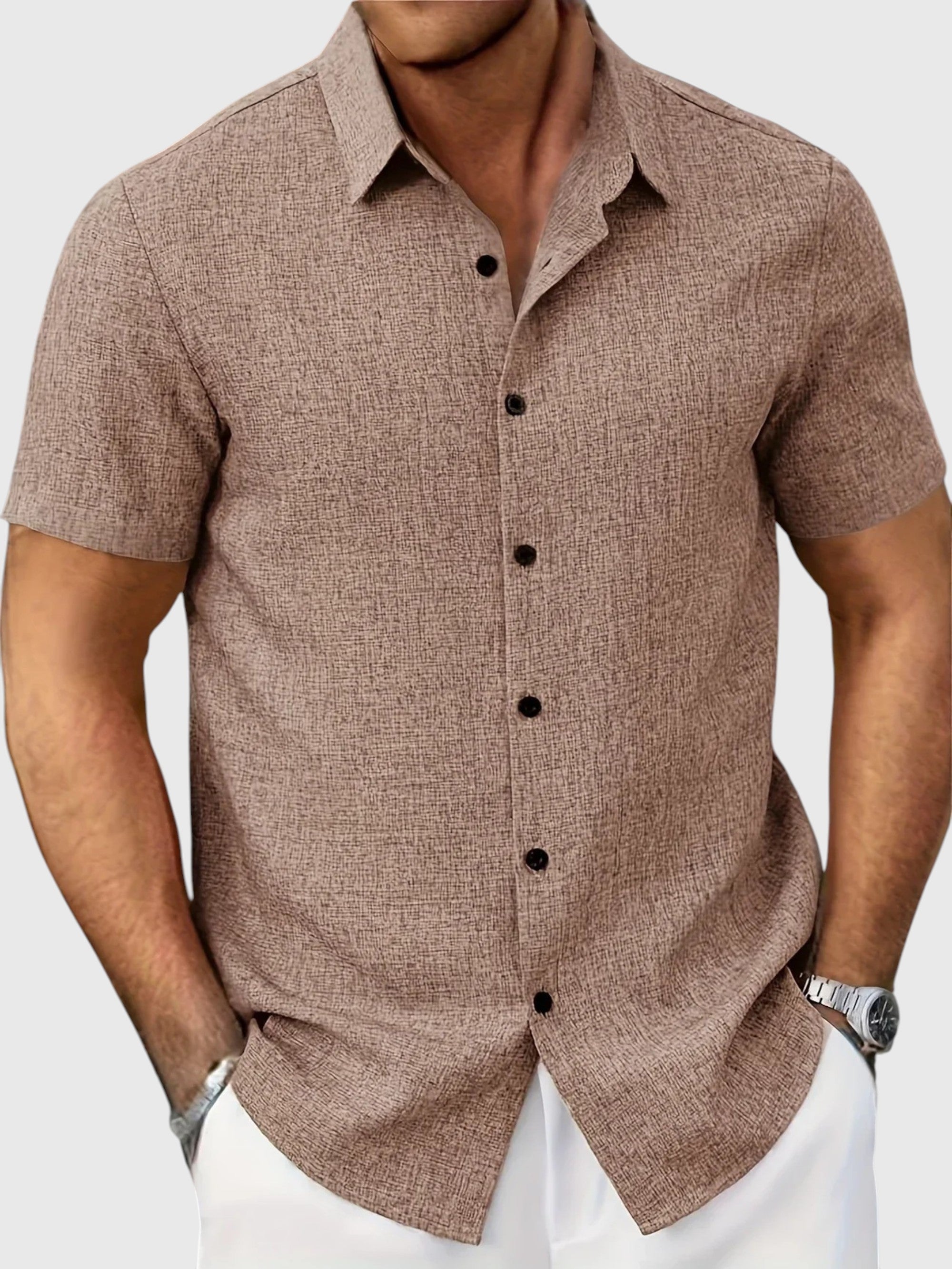 Juan | Let kortærmet skjorte i linblanding