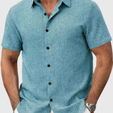 Juan | Let kortærmet skjorte i linblanding